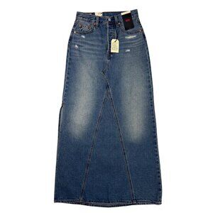 Levi’s Premium Iconic Long Denim Maxi Skirt Blue Women’s 24 / 00 / XXS NWT
